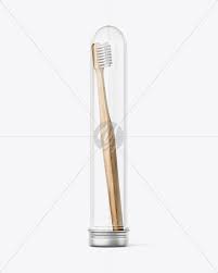 Download Glass Tube With Wooden Toothbrush Mockup Front View In Tube Mockups On Yellow Images Object Mockups
