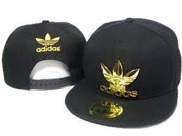 Mens Adidas The Adidas Original Gold Metal Logo Novelty Trending Fashion Snapback Cap Black Adidas Cap Metallic Logo Gold Adidas