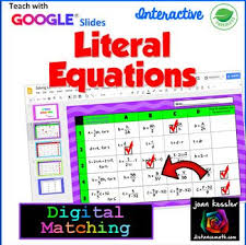 Literal Equations With Google Slides Distance Learning Literal Equations Equations Teacher Wish List