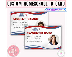 Homeschool Teacher & Student Identification Card Editable Printable  Template, Teacher Student ID Card, Home School, 2025 - 2026 School Year -  Etsy