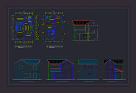 Two storey house plan 2d view in autocad. Wooden House Dwg Elevation For Autocad Designs Cad