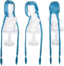 Amazon.com: wxypreey Jinx Cosplay Wig Blue Long Wig 120cm +Free Wig Cap :  Clothing, Shoes & Jewelry