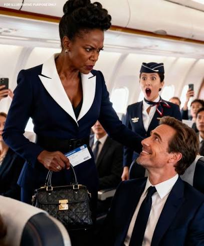 A Black woman billionaire's first-class seat was st0len by a white passenger who insulted her and minutes later, the entire flight was grounded... The first-class cabin of Flight 409 from Boston to