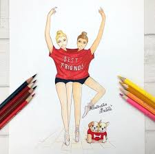 Best friends.drawing by me more. Cute Bff Drawings Pinterest Best Friends Drawing Novocom Top