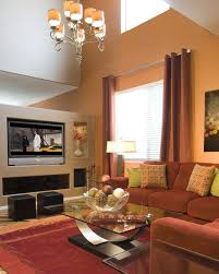 Interior Pretty Living Room With Beige Accents Wall Feat Brown Sectional Sofa And Glass Top Coffee Ta Living Room Modern Living Room Paint Elegant Living Room