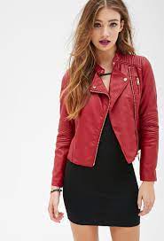 Quilted Faux Leather Moto Jacket Red Leather Jacket Outfit Red Jacket Leather Red Jacket Outfit