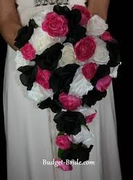 Decorators and home designers can make good use of these. Dazzling Hot Pink And Black Brides Bouquet Silk Flowers Wedding Pink Black Weddings White Flower Bouquet