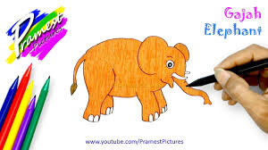 Gajah Belajar Menggambar Dan Mewarnai Gambar Binatang Untuk Anak Anak Youtube