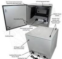 Altelix 24x24x24 19" Wide 6U Rack Steel Weatherproof NEMA Enclosure with  Dual Cooling Fans, 120 VAC Outlets and Power Cord