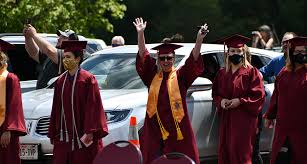 Mid-State Class of '21 walk the stage during outdoor ceremony