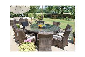 Texas 8 Seater Round Dining Set Outdoor Rattan Garden Furniture Round outdoor dining sets :