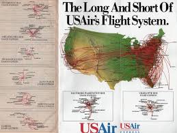 Usair Route Map 1990 Route Map Map Vintage Airlines