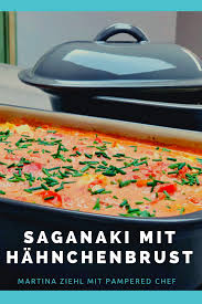Saganaki Mit Hahnchenbrust Filet Und Als Beilange Reis Pampered Chef Rezepte Hahnchen Saganaki Rezept Hahnchenbrust Rezepte Backofen