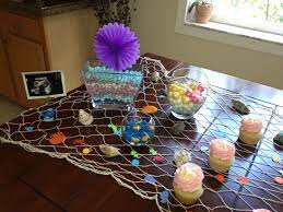 Under The Sea Baby Shower Table Decoration For My Baby Girl Sea Baby Shower Ocean Baby Showers Baby Shower Table Decorations