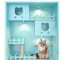 Factory Furniture Solid Wood Luxury Glass Panoramic Cat House