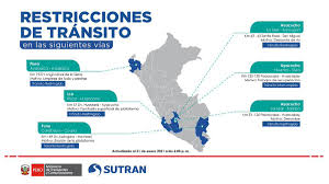 ¿cuáles son las restricciones que rigen en perú hasta el 31 de enero? Sutran Peru On Twitter Sutraninforma Continuan Las Restricciones De Transito En Algunas Carreteras Del Pais Reporte Actualizado A Las 6 P M Se Exhorta A Usuarios Transportistas Y Operadores De
