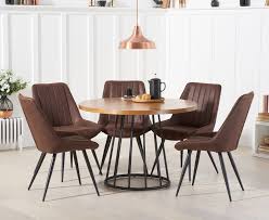 Stylish stainless steel pedestal with chrome finish. Hoxton 110cm Dining Table Round With Marcel Antique Chairs Mink 4 Chairs 779 00 Save Up To 17 Off