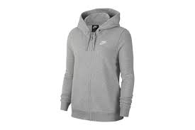 Rib knit crewneck collar, cuffs, and hem. Nike Women S Club Full Zip Hoodie Dark Grey Heather Silver Size Xs Kogan Com Nz
