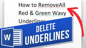 Remove Red And Blue Underlines In Word Youtube
