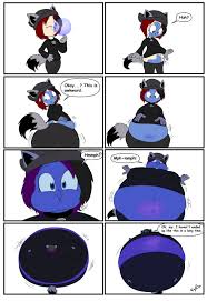 Similar to the previous pic of kristina inflated with air, except she's now inflated like a blueberry. Comm Blueberry Kiki Comic By Juacoproductionsarts On Deviantart