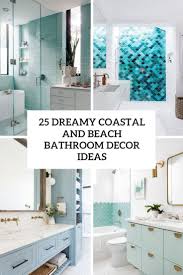 Round sinks and an ornate mirror 25 Dreamy Coastal And Beach Bathroom Decor Ideas Shelterness