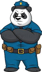 Angry Panda Policeman Cartoon Clipart Vector Friendlystock Cartoon Clip Art Panda Illustration Panda Artwork