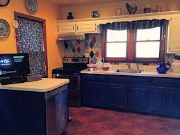 Painted Kitchen Cabinets Annie Sloan Napoleonic Blue Mixture If Pure White And Old White On The Top With Images Neutral Kitchens Decor Kitchen Decor Boho Kitchen Decor