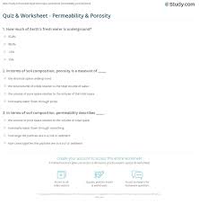 Quiz Worksheet Permeability Porosity Study Com