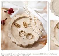 5.5 Inch Small Travertine Scallop Edge Stone Tray Zambia | Ubuy