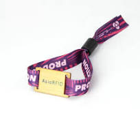Woven Wristband with RFID Wood Slider Fabric NFC Wood ...