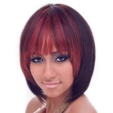 Middle length loose wave human hair with bang women capless wig 14 inches. Duby Bob Quick Weave Novocom Top