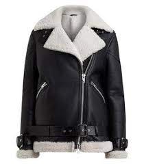 Allsaints Hawley Oversized Shearling Biker Jacket Jackets Biker Jacket Top Design Fashion