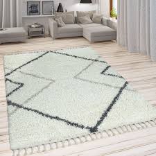 Skandi Teppich Hochflor Rauten Look Weich Beige Teppich Beige Hochflor Teppich Und Wohnaccessoires