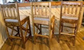 Using only some metal plumbing pipes and a wooden slab for the seat, this bar stool idea is oddly futuristic and extremely unique. Rustic Bar Stools Ana White