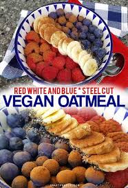 Red White And Blue Vegan Oatmeal 4th Of July Food Recipe In 2020 Recipes Vegan Oatmeal Food