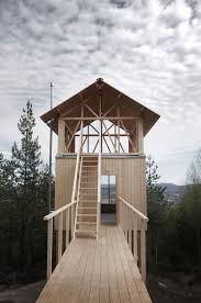 Timber Framed Cabin By Hanna Michelson Stands On Stilts To Peep Over The Treetops Of Swedish Mountain Timber Cabin Loft House House In The Woods