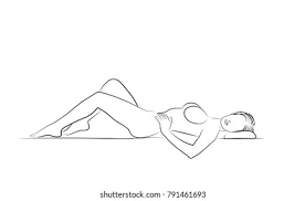 Outline Women Lay Down Vector Illustration Stock Vector (Royalty Free)  791461693 | Shutterstock