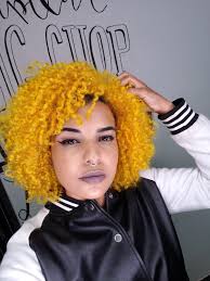 Yellow Curly Hair Dyed Curly Hair Hair Color For Black Hair Light Hair Color