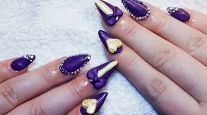 Purple acrylic will give a glowing and gorgeous look to your short almond nails. Dark Purple Almond Nails Novocom Top