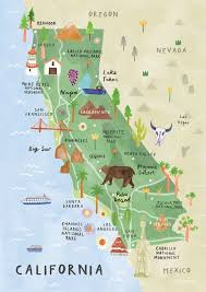 Route 6, route 50, route 101, route 199 and route 395. California Illustrated Map California Print California Map Etsy California Travel Road Trips Illustrated Map California Map