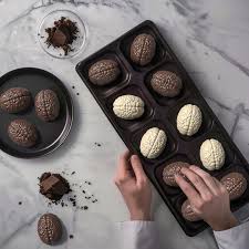 10 Grids Brain Halloween Chocolate Mould Homemade Brain Cake Mould DIY  Candy Soft Molds(Black)