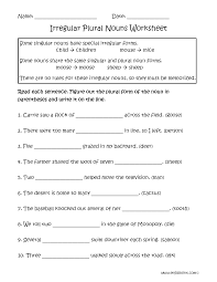 There are a variety of ways to use them, such as small groups, in centers and as a whole group activities. Irregular Nouns Worksheets Irregular Plural Nouns Worksheets