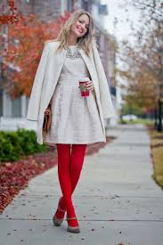 Little Blonde Book Haute Holiday Pantyhose Outfits Red Tights Fashion