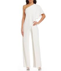 Jumpsuits online kaufen › otto.de ✔ top marken ✔ kuschelige ganzkörperschlafanzüge für suits aus weichem nicki oder fleece wärmen richtig gut im winter. Nwt Adrianna Papell Draped One Shoulder White Cocktail Romper Jumpsuit Sz 14 Eleganter Jumpsuit Hochzeit Tuch Overall Damen