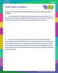 Easter (bunnies, chickies, etc) themed math pages. Easter Math Problems Free 4th Grade Math Problems Jumpstart