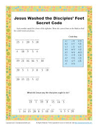 What is the true meaning behind jesus washing his disciples' feet at the last supper? Jesus Washed The Disciples Feet Secret Code Bible Activities
