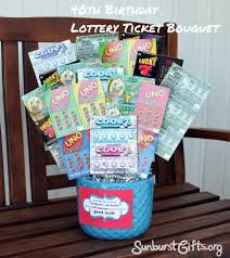 Lottery Ticket Bouquet 40th Birthday Gift Thoughtful Gifts Sunburst Gifts Lottery Ticket Bouquet 40th Birthday Gifts 40th Birthday