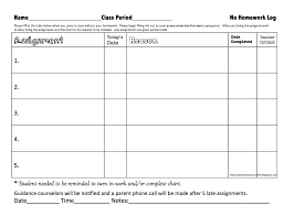 No Homework Record Sheet Freebie Homework Log Science