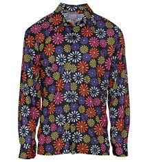 Sarouel, pantalon bouffant, chemise ethnique col mao, etc. Chemise Hippie Flower Power Pour Homme Party Fr