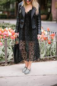 Black Lace Dress Moto Jacket Leather Loafers Bows Sequins Lace Dress Black Lace Dress Dresses